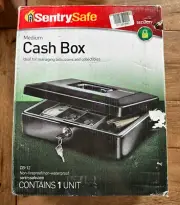 SentrySafe Security Medium Cash Box CB-12 - 2 Keys & Steel Construction
