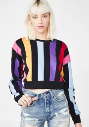 [JUICY COUTURE] Bold Vertical Stripe Track Pullover