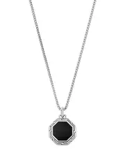 John Hardy Men's Sterling Silver Onyx Pendant Necklace, 22