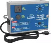 Adjustable Dual Thermostat and Humidity Control Switch with Socket and Overload