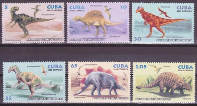 SELLOS CUBA 2006 FAUNA ANIMALES PREHISTORICOS 6 VALORES NUEVOS MNH