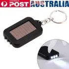 Solar Energy 3 Light LED Electric Torch Key Chain Accessory Black