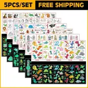 Cartoon Tattoo Stickers Glow in the Dark Kids Fake Body Art Birthday Party Funny