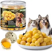 Freeze-Dried Quail Egg Yolk Pet Treats Snacks for Dogs Cats Natural High Protein, Healthy Tasty Freeze-Dried Pet Food Limited Ingredient 110g (S, Egg)