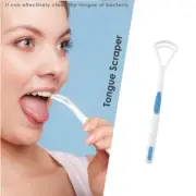 1x Plastic Tongue Scraper Cleaning Oral Care Fresh Breath Remove Coating BLUE