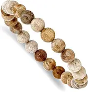 [JewelryWeb] 8mm Chrysanthemum Agate Beaded Stretch Bracelet-Stretch-Bracelet for Women