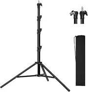 [soonpho] Heavy Duty 9.8ft/3m Metal Light Stand, Adjustable 42-118in, Spring Cushioned, Black, Supports 22lb/10kg, Compatible with LED, Video, Ring Light, Monolight, Carry Bag Included