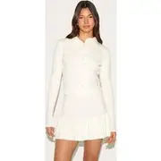Cream Knitted Button Through Top, Cream