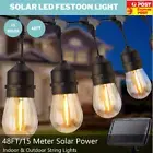 15M Solar Power LED String Lights Bulb Festoon Wedding Party Waterproof w/Remote