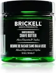 Brickell Men's Smooth Brushless Shave Butter for Men, Natural and Organic Smooth Shaving Lotion to Fight Nicks, Cuts and Razor Burn, 2 Ounce, Scented