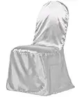 Wedding Chair Covers Linen tablecloth Satin Banquet Chair Cover Silver 30 Covers