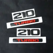 2x Matte Black 210 + 2x Black Red TURBO Metal Badge Emblem Decal Sticker Edition (for: MG)