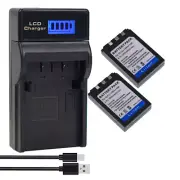 2x LI-12B Battery +USB Charger For OLYMPUS C765 C770 C5000 C7000 D590 X2 X3 X500