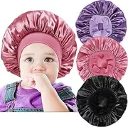 [LBYLUS] 3 PCS Satin Baby Bonnet for Sleeping Silk Sleep Cap Bonnets for Baby Girls and Boys Infant