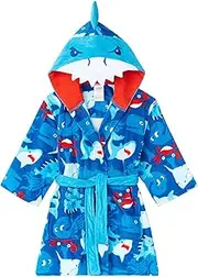 [Saint Eve] Kids Swim Coverup with Hood - Boys & Girls Soft Robe with Pockets and Waist Tie - Absorbent Terry Cloth