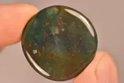 *BLOODSTONE* Flat Stone 2.8cm 7.2g Healing Crystal Palm Courage Strength