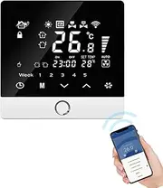 Labymos WiFi Smart tat 5+2 Programmable 3A Water Heating Tuya Voice Control tat LCD Display Smart Temperature Controller Digital tat with Child Lock Function Compatible