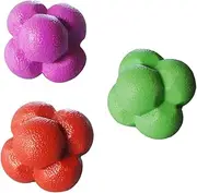 GANAZONO 3Pcs Hexagonal Reaction Ball Durable Agile Training Balls for Fitness Reflexes Hand Eye Coordination for Home Workouts and Sports Training