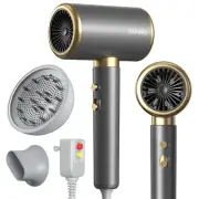 Ionic Hair Dryer with Diffuser and Concentrator, Powerful 1875W Fast-Drying B...