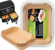 Air Fryer Disposable Paper Liner for Ninja Dual,100PCS Non-Stick Air Fryer Liners Rectangle 22x14cm, Air Fryer Parchment Liners for Ninja DZ201, Ninja Foodi Dual Air Fryer Accessories Baking Paper