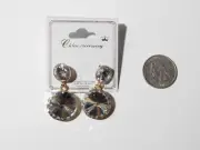 Chloe Ladies Jeweled Drop Dangle Earrings Gold Tones Push Back Fastene