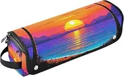 Hair Tools Travel Bag and Heat Resistant Mat Dustproof Travel Hair Straightener Bag for Flat Irons, Straighteners, Curling Irons,Sunset Coconut Beach Summer Travel Essentials for Women mat