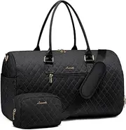 [LOVEVOOK] Travel Duffle Bag, Weekender Bag for Women with Toiletry Bag, Carry on Overnight Bag with Shoe Compartment, Gym Duffel Bag with Wet Pocket, Mommy Hospital Bags for Labor and Delivery