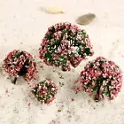 4Pcs 4-10cm Scale Peach Flowers Model Trees Layout Train Railway Landscape