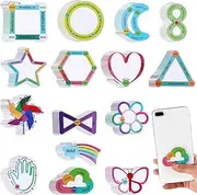 Thenshop 120 Pcs Anxiety Sensory Stickers Calm Breathing Stickers Strips Anti Stress Adhesive Sensory Strips Tactile Rough Anxiety Stickers Breathing Textured Stickers for Office(Diagram)