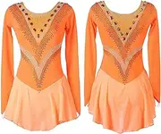 [Zagitova] Figure Skating Dress for Girls with Shiny Rhinestone Breathable Women Competition Performance Dance Outfit