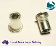 Qty 100 M8 Flange Nutserts Aluminium Aluminum Rivet Nut Rivnut Nutsert Insert