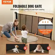 Retractable Baby Gate, 34.2" Tall Mesh Baby Gate, Extends up to 76.8" Wide Retractable Gate for Kids or Pets, Retractable Dog Gates for Indoor Stairs, Doorways, Hallways, Playrooms, Black