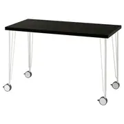 LAGKAPTEN / KRILLE desk, black-brown/white, 120x60 cm