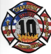 Charlotte Engine - 10 "The Rock", North Carolina (5" x 5") fire patch