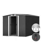 [Giantz] Garden Shed with Metal 2.58x3.14m in Black