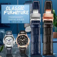在飛比找Yahoo!奇摩拍賣優惠-聯名好物-大牌品質適配西鐵城男光動能三眼小藍針真皮手錶帶BU
