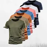 Men's T Shirt Tee Top Short Sleeves Crew Neck Summer Plain Fashion Designer Basic Classic Style Vacation Street Going out Black White Pink Top Tee for Men