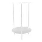AU Clear Acrylic Side Table 2 Tier Round Top Nightstand Small Modern End Table