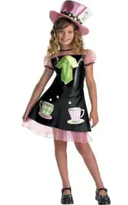 CHILD GIRLS ALICE IN WONDERLAND MAD HATTER TEA PARTY HALLOWEEN BOOK WEEK COSTUME