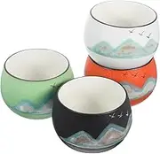 FELTECHELECTR of Rivers and Mountains Hand-Painted Ceramic Tea Cup Set Small Tea Tasting Cup