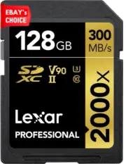 Professional 2000X SD Card 128GB UHS II Memory Card 300MBs Read 260MBs Write DSL