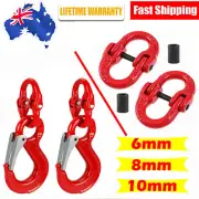 6mm 8mm 10mm Hammerlock Eye Sling Hook Safety Chain Caravan Trailer Connector AU