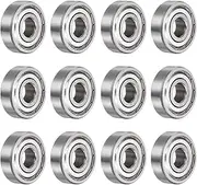 uxcell 12pcs 6200ZZ Deep Groove Ball Bearings 10mm Bore 30mm OD 9mm Thick Carbon Steel Double Shielded ABEC3 Z1 Bearing for Motors
