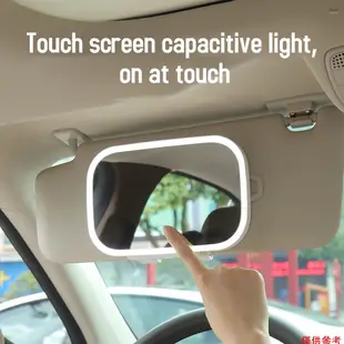 Fayshow01 汽車遮陽鏡帶 LED 燈化妝遮陽化妝鏡汽車觸摸屏上可調節梳妝鏡化妝鏡
