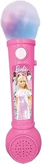 Lexibook, Barbie MIC80BB Illuminated Microphone for Kids Musical Toy Built-in Speaker Light Effects Includes Demo Melodies Pink