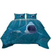 Cool Scary Marine life Art Shark Bite Coverlet