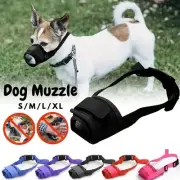 Adjustable Pet Dog Mask Bark Bite Mesh Mouth Muzzle Grooming AntiStop Chewing AU