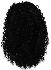 HAPINARY Curly Drawstring Ponytail Extension for Women Human Hair Ponytail for Black Women Effortless Volume Change Comfortable Wear for Glamorous Looks