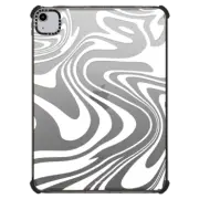 iPad Air (4th/5th gen) iPad Impact Case Marble Transparent Trippy Wavy Swirl White Spiral Warp Twirl Retro 70s Psychedelic Acid Groovy Abstract Pattern