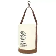 Klein Tools 5104S Leather-Bottom Bucket, 1 Canvas with Swivel Snap Hook